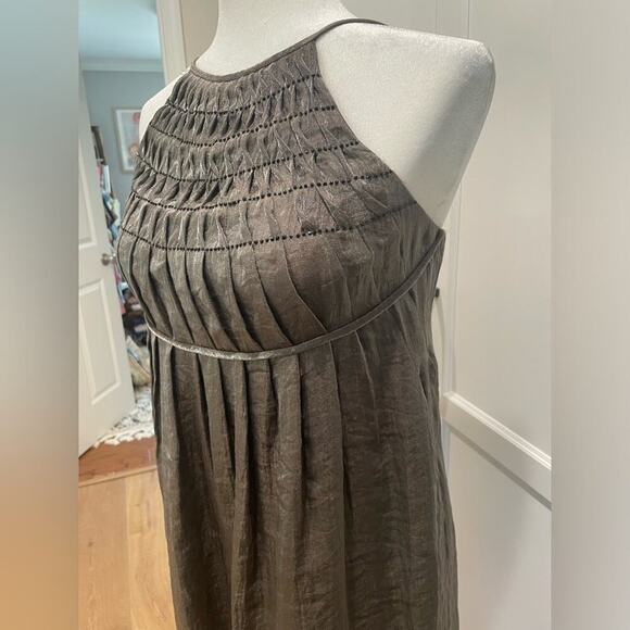 Adrianna Papell Brown Shiny Metallic Mini Dress- Size 10 - Picture 4 of 15